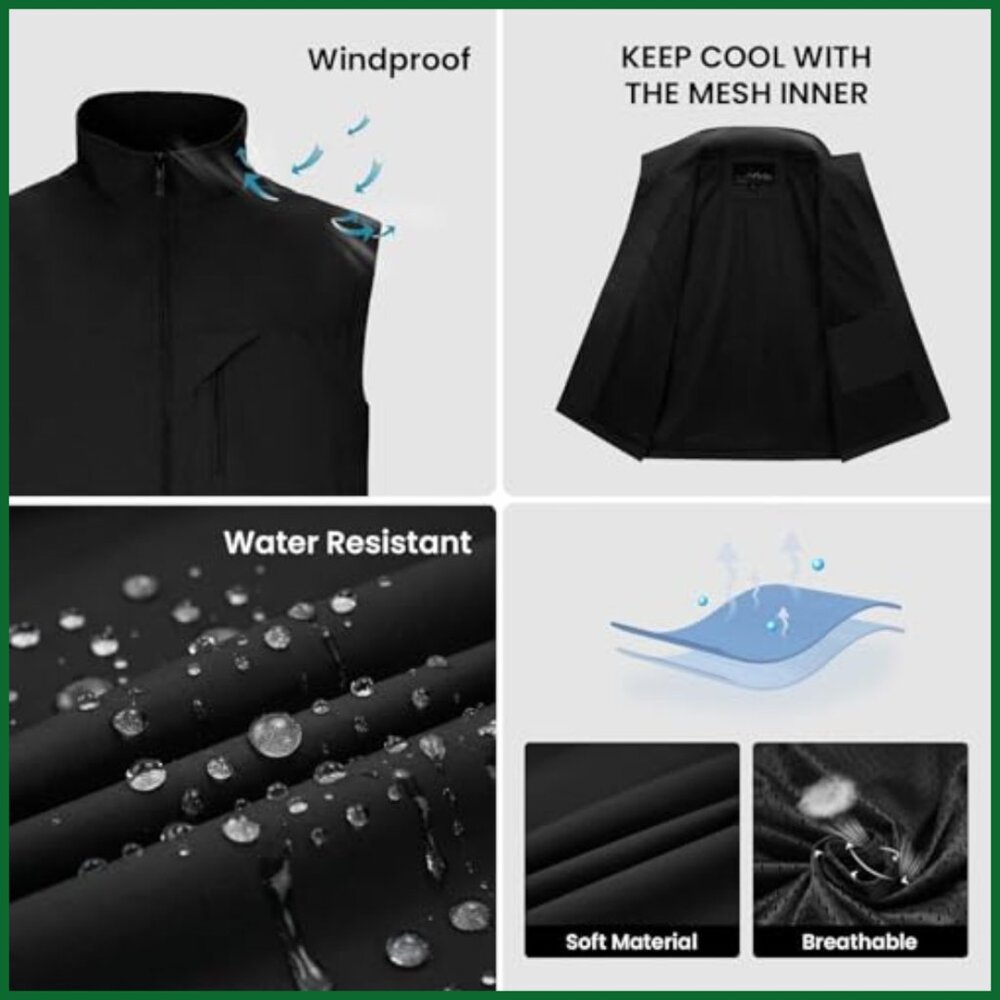 Windproof Lightweight Softshell Vest with Zip-Up … - image 4